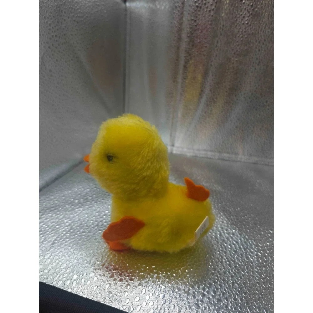 Vintage Gibson Greeting Cards Yellow Chenille Easter Chick Plush Toy Korea